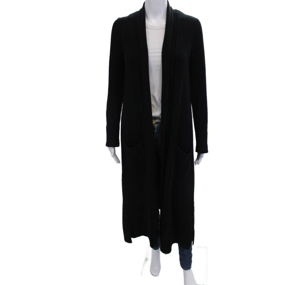 Donna Karan Collection Unisex Cardigan Sweater Black Wool Blend Size M